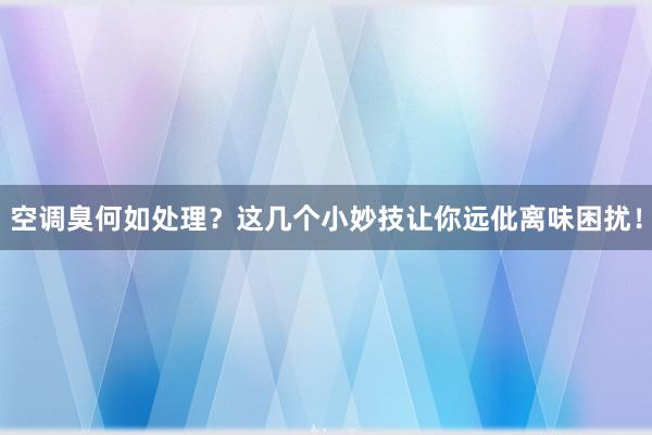 空调臭何如处理？这几个小妙技让你远仳离味困扰！