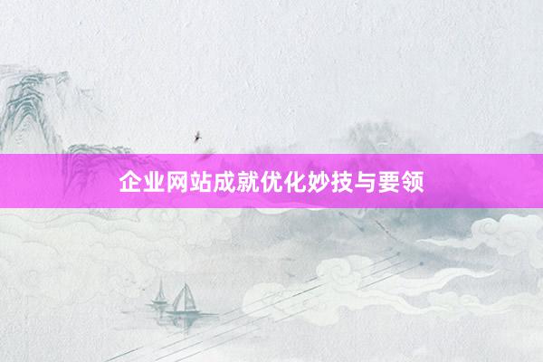企业网站成就优化妙技与要领