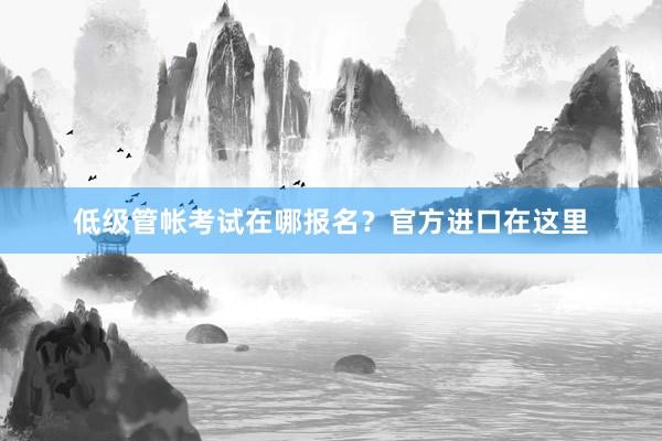 低级管帐考试在哪报名？官方进口在这里
